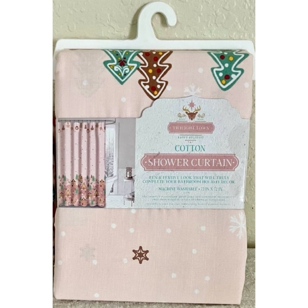 Gingerbread Pink Shower Curtain